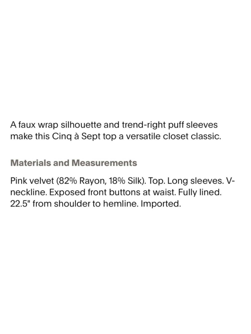 Cinq A Sept Theo Velvet Silk Blend Top - Picture 3 of 7